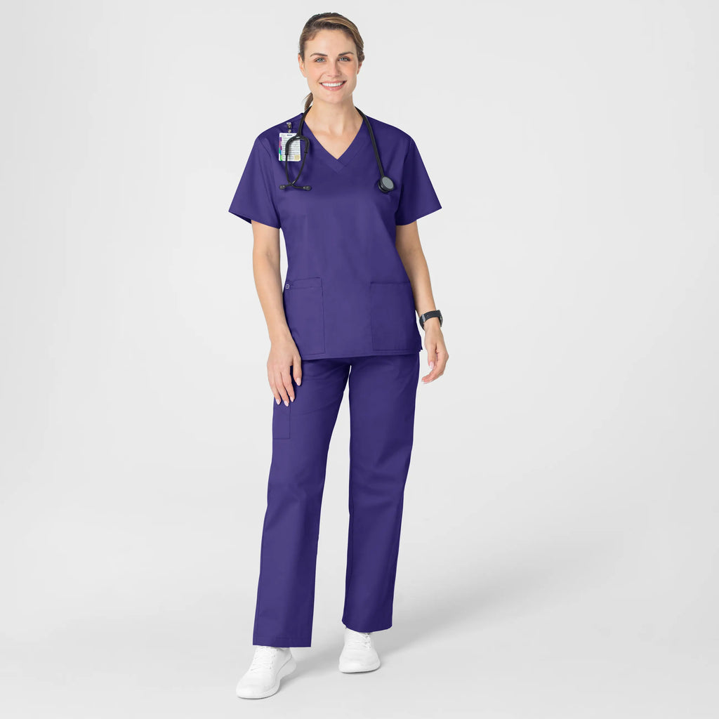 Wink Scrubs Women's WonderWORK V-Neck Scrub Top Grape | scrub-supply.com