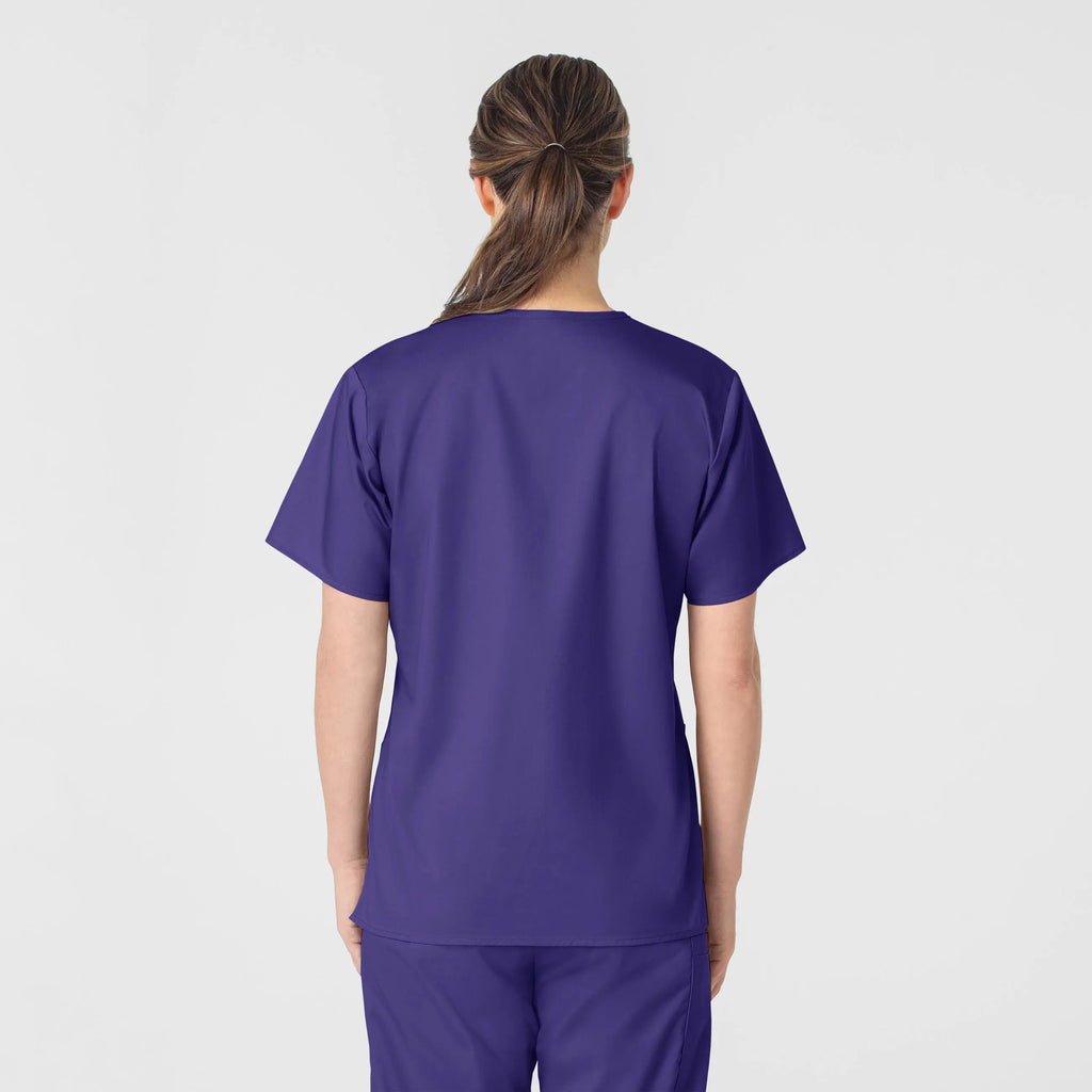 Wink Scrubs Women's WonderWORK V-Neck Scrub Top Grape | scrub-supply.com