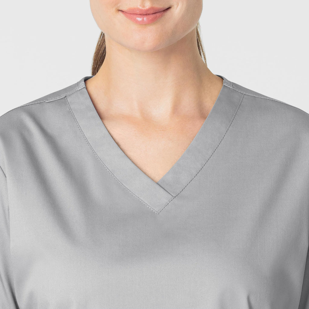 Wink Scrubs Women's WonderWORK V-Neck Scrub Top Grey | scrub-supply.com