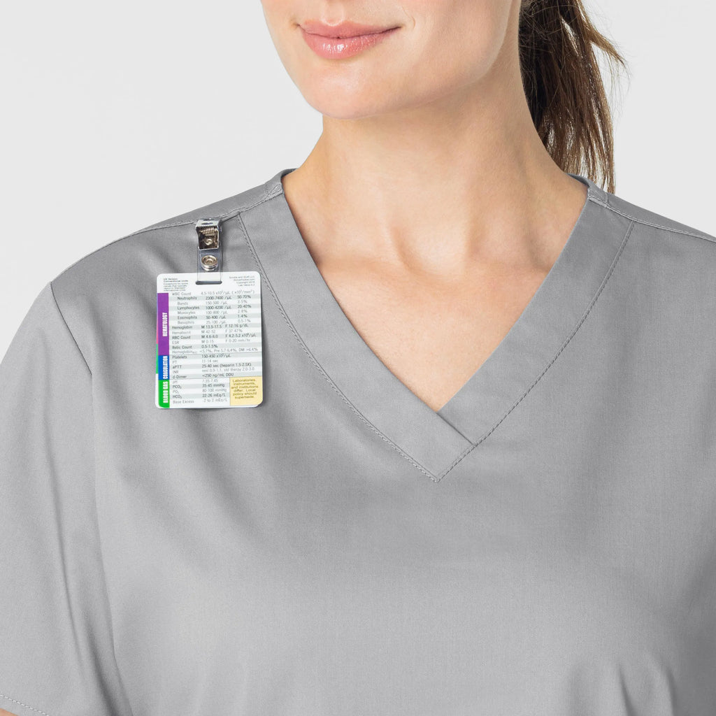 Wink Scrubs Women's WonderWORK V-Neck Scrub Top Grey | scrub-supply.com