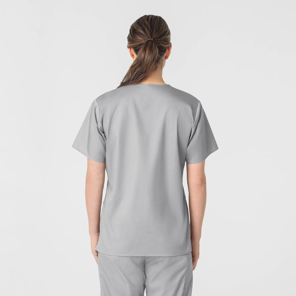 Wink Scrubs Women's WonderWORK V-Neck Scrub Top Grey | scrub-supply.com