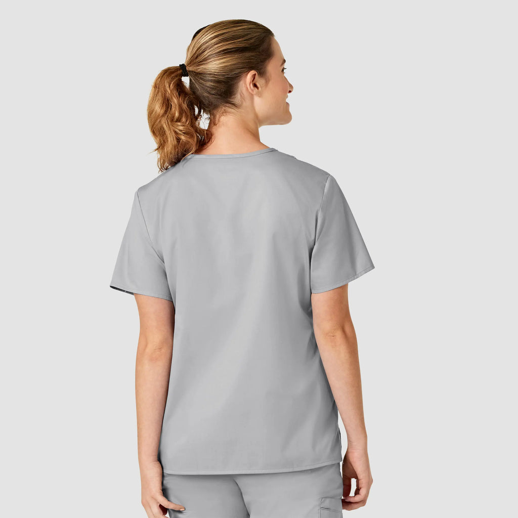 Wink Scrubs Women's WonderWORK V-Neck Scrub Top Grey | scrub-supply.com