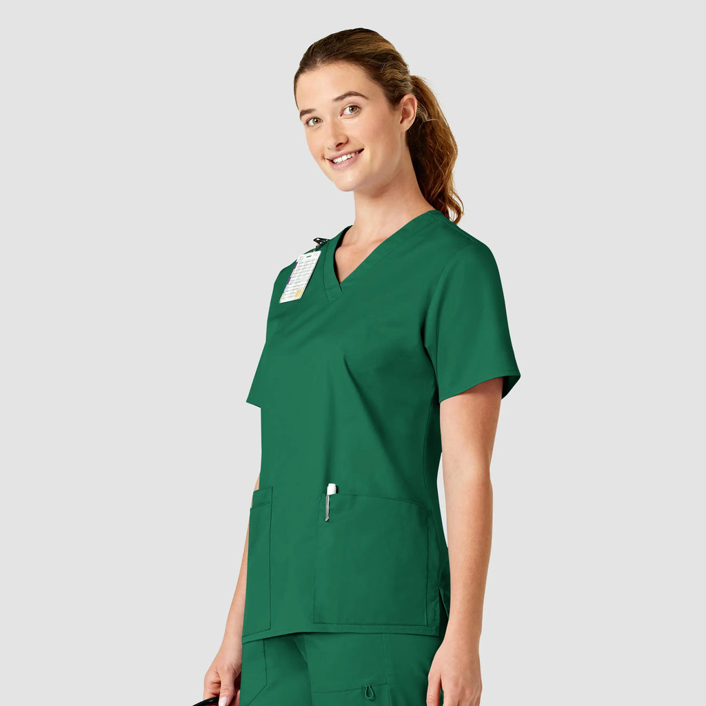 Wink Scrubs Women's WonderWORK V-Neck Scrub Top Hunter | scrub-supply.com