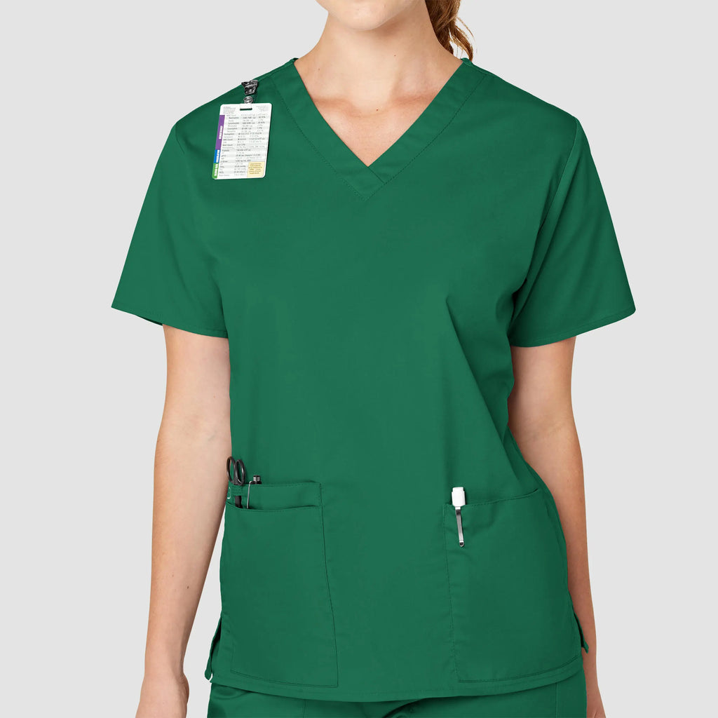 Wink Scrubs Women's WonderWORK V-Neck Scrub Top Hunter | scrub-supply.com