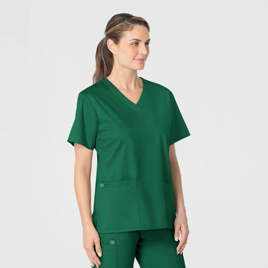 Wink Scrubs Women's WonderWORK V-Neck Scrub Top Hunter | scrub-supply.com