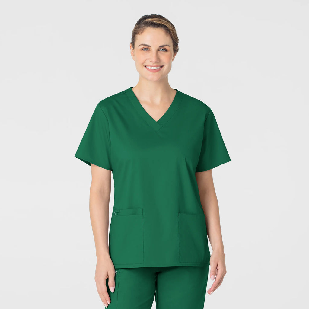 Wink Scrubs Women's WonderWORK V-Neck Scrub Top Hunter | scrub-supply.com