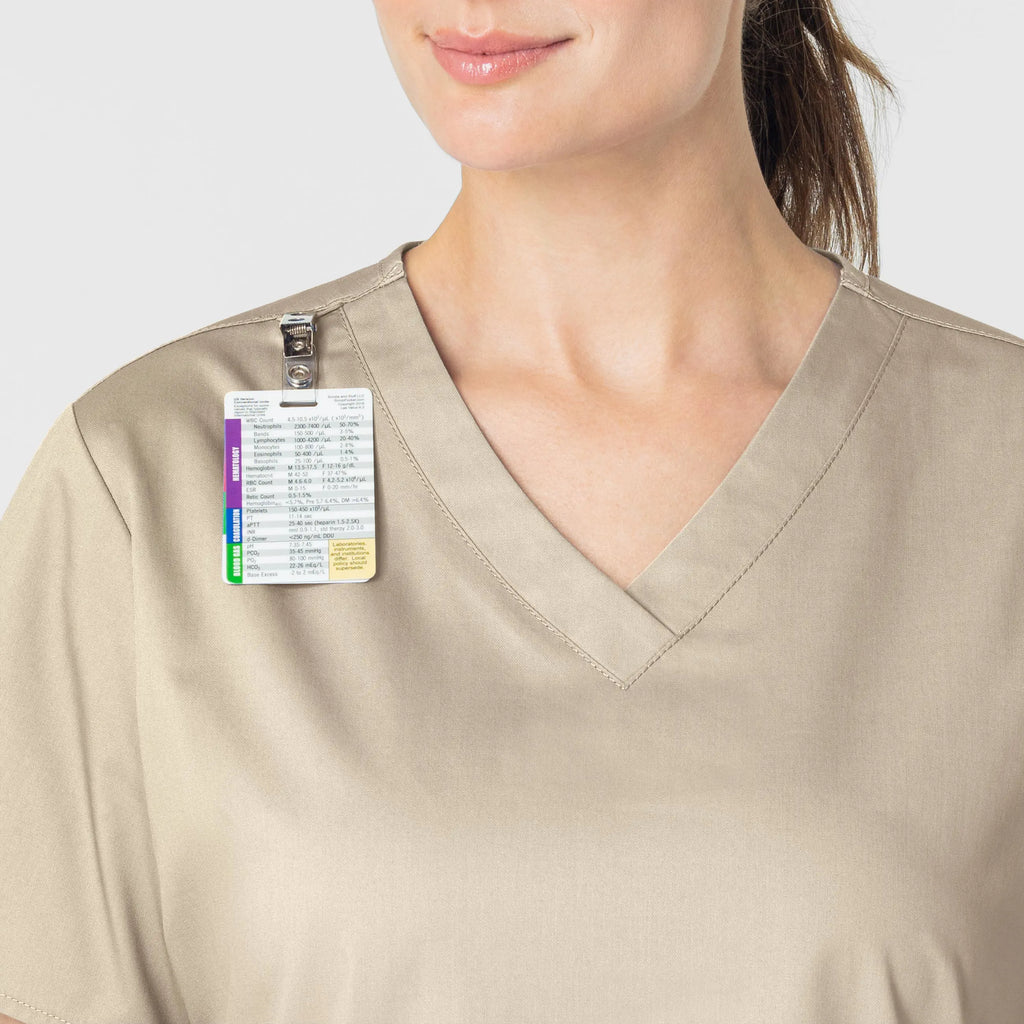 Wink Scrubs Women's WonderWORK V-Neck Scrub Top Khaki | scrub-supply.com