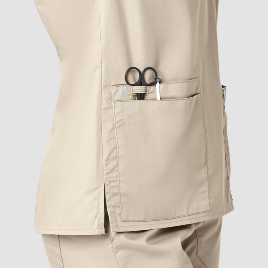Wink Scrubs Women's WonderWORK V-Neck Scrub Top Khaki | scrub-supply.com