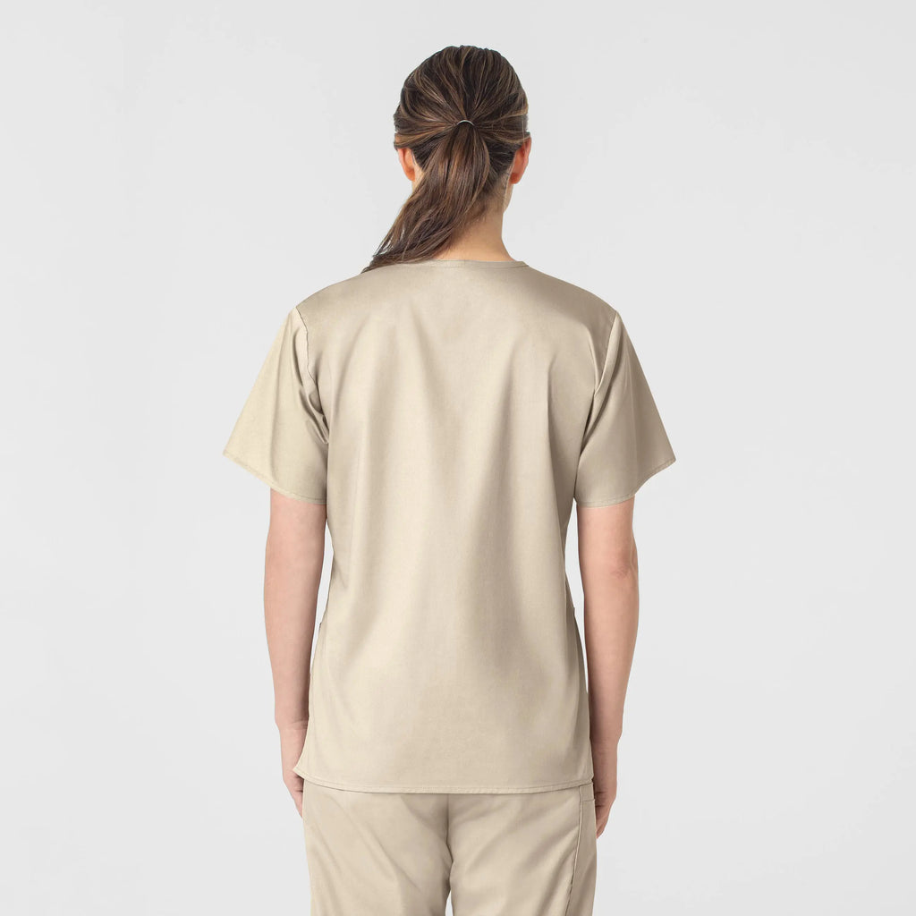 Wink Scrubs Women's WonderWORK V-Neck Scrub Top Khaki | scrub-supply.com