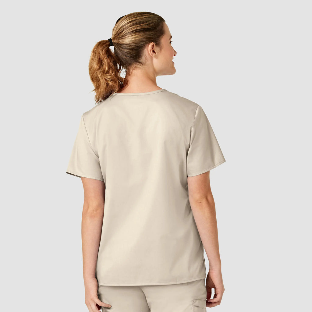 Wink Scrubs Women's WonderWORK V-Neck Scrub Top Khaki | scrub-supply.com