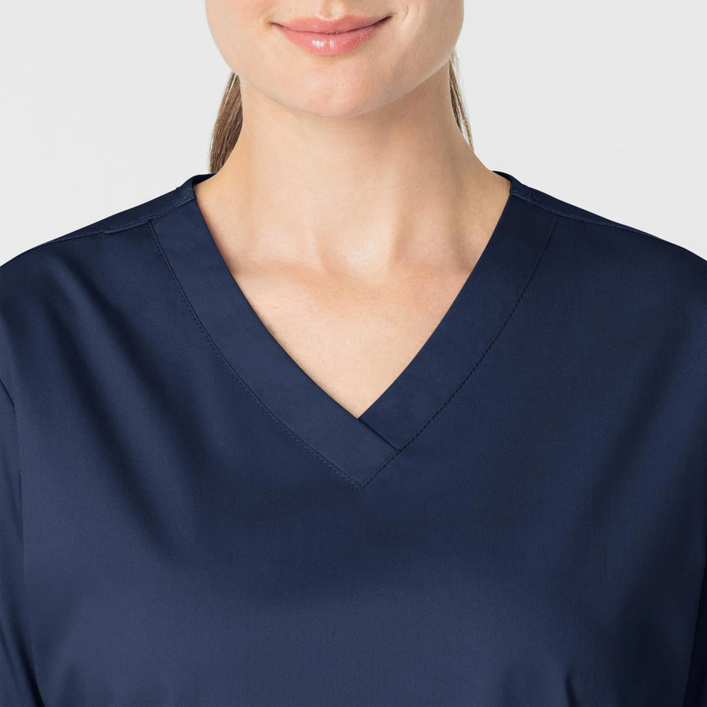 Wink Scrubs Women's WonderWORK V-Neck Scrub Top Navy | scrub-supply.com