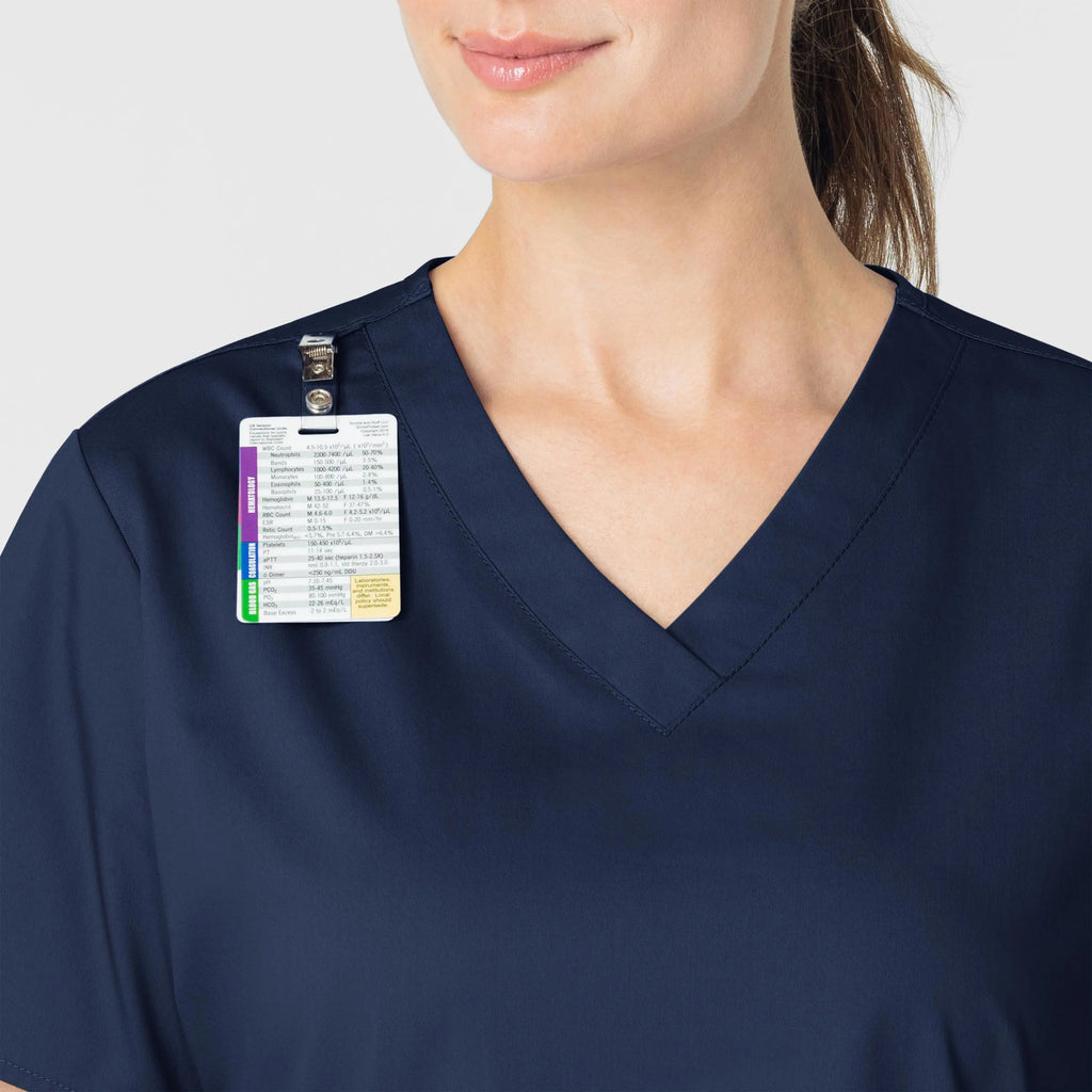 Wink Scrubs Women's WonderWORK V-Neck Scrub Top Navy | scrub-supply.com