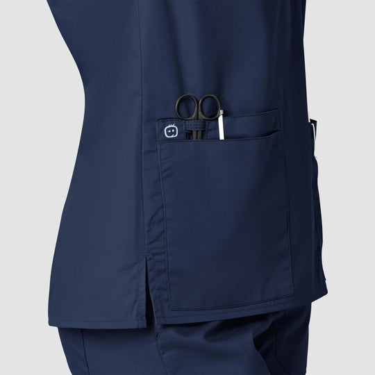 Wink Scrubs Women's WonderWORK V-Neck Scrub Top Navy | scrub-supply.com