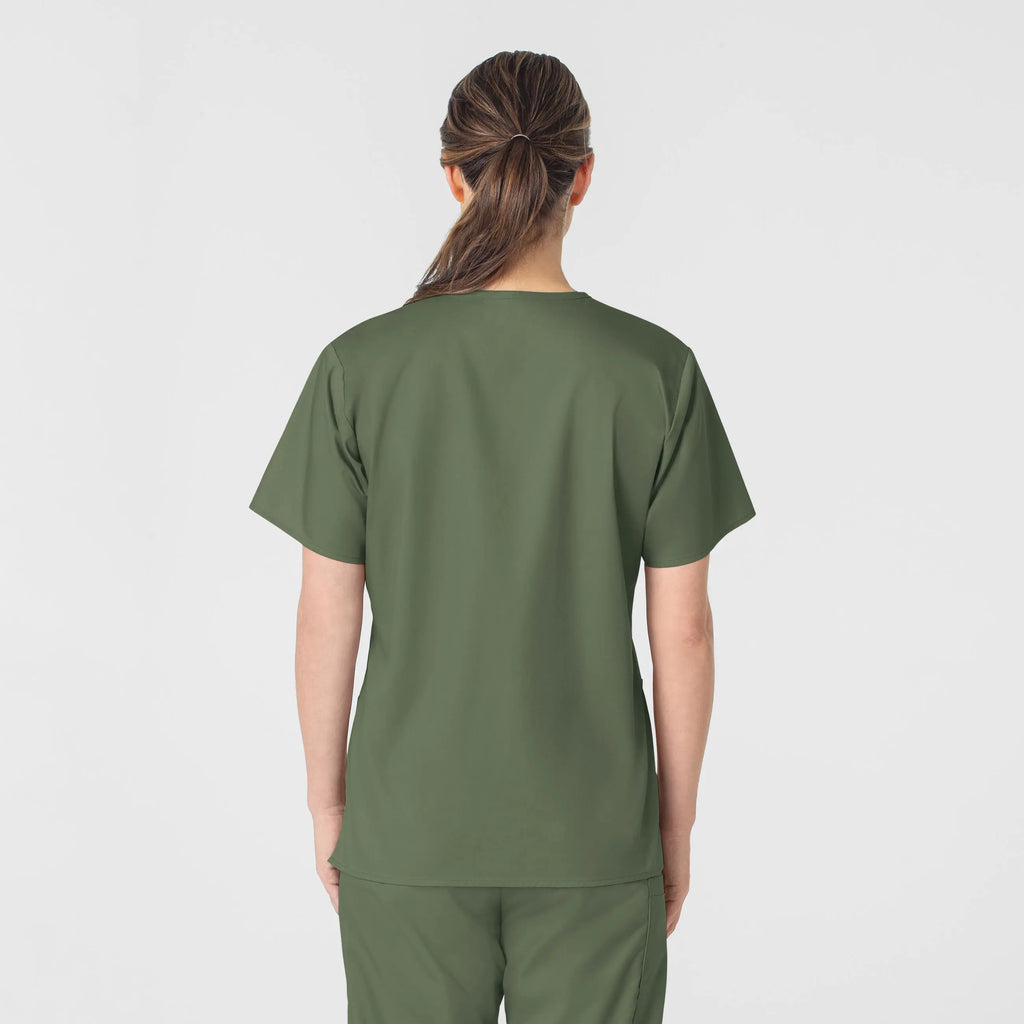 Wink Scrubs Women's WonderWORK V-Neck Scrub Top Olive | scrub-supply.com