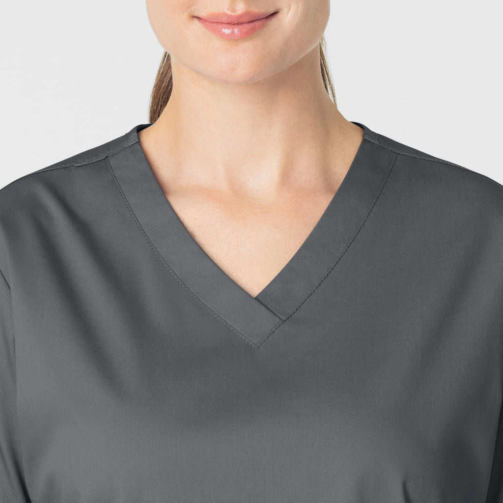 Wink Scrubs Women's WonderWORK V-Neck Scrub Top Pewter | scrub-supply.com