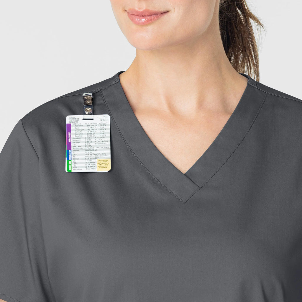 Wink Scrubs Women's WonderWORK V-Neck Scrub Top Pewter | scrub-supply.com