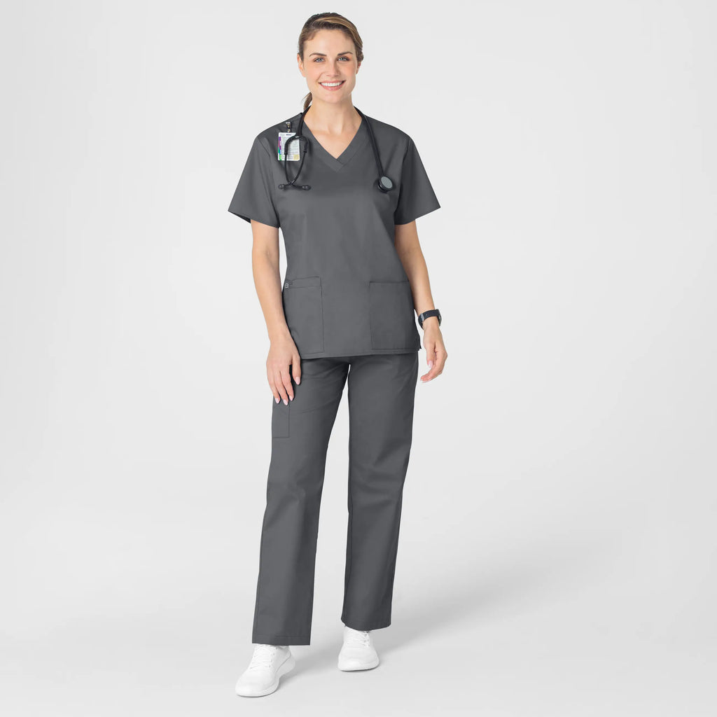 Wink Scrubs Women's WonderWORK V-Neck Scrub Top Pewter | scrub-supply.com