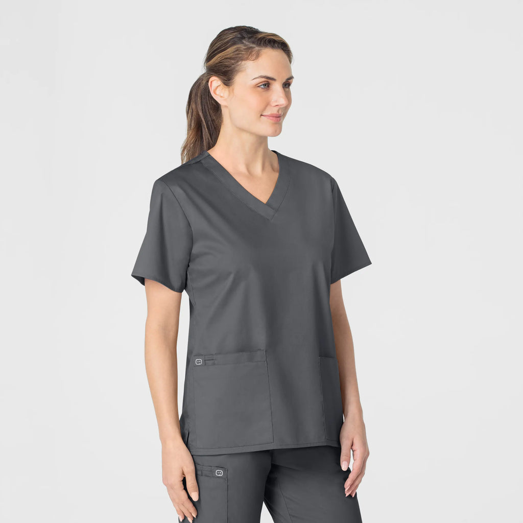 Wink Scrubs Women's WonderWORK V-Neck Scrub Top Pewter | scrub-supply.com