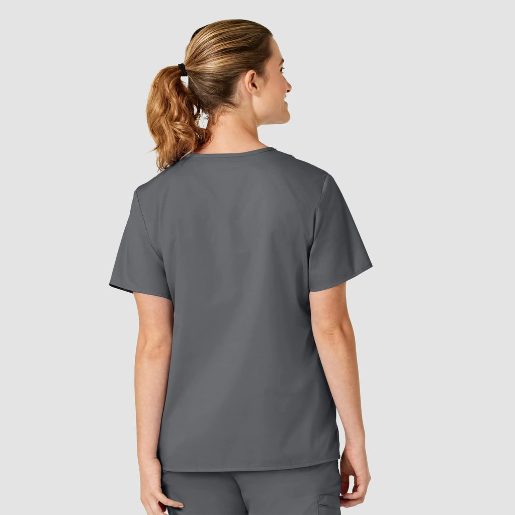 Wink Scrubs Women's WonderWORK V-Neck Scrub Top Pewter | scrub-supply.com