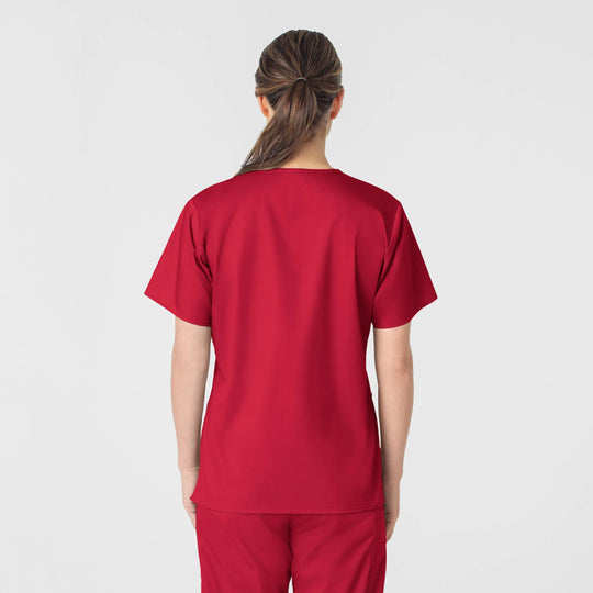 Wink Scrubs Women's WonderWORK V-Neck Scrub Top Red | scrub-supply.com