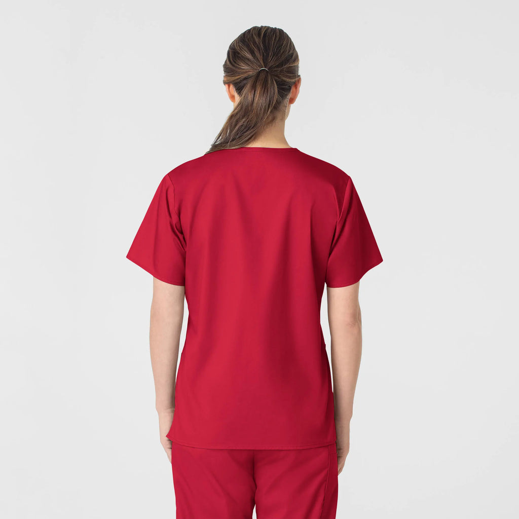 Wink Scrubs Women's WonderWORK V-Neck Scrub Top Red | scrub-supply.com