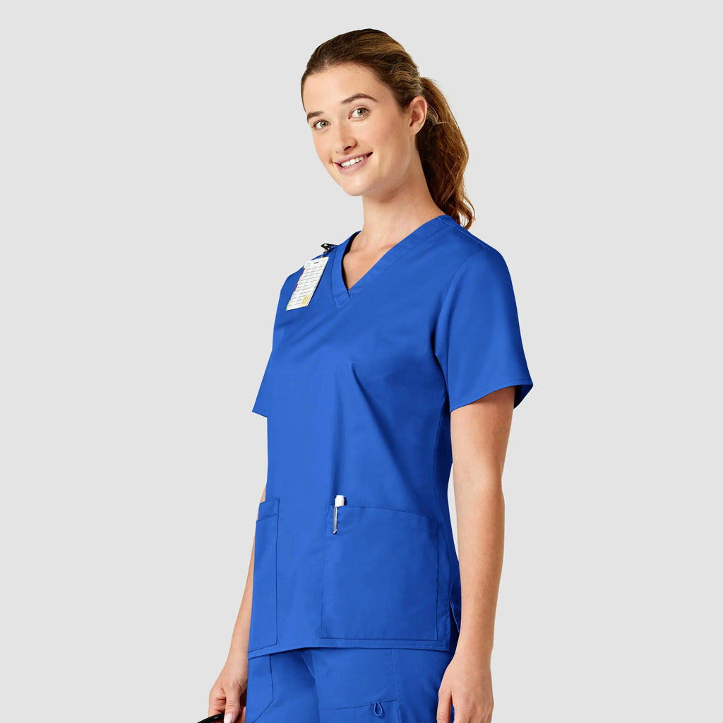 Wink Scrubs Women's WonderWORK V-Neck Scrub Top Royal Blue | scrub-supply.com