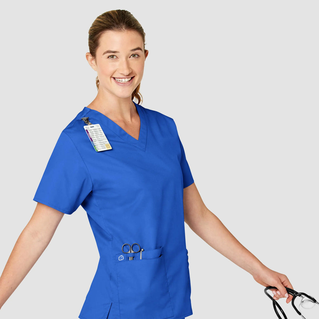 Wink Scrubs Women's WonderWORK V-Neck Scrub Top Royal Blue | scrub-supply.com