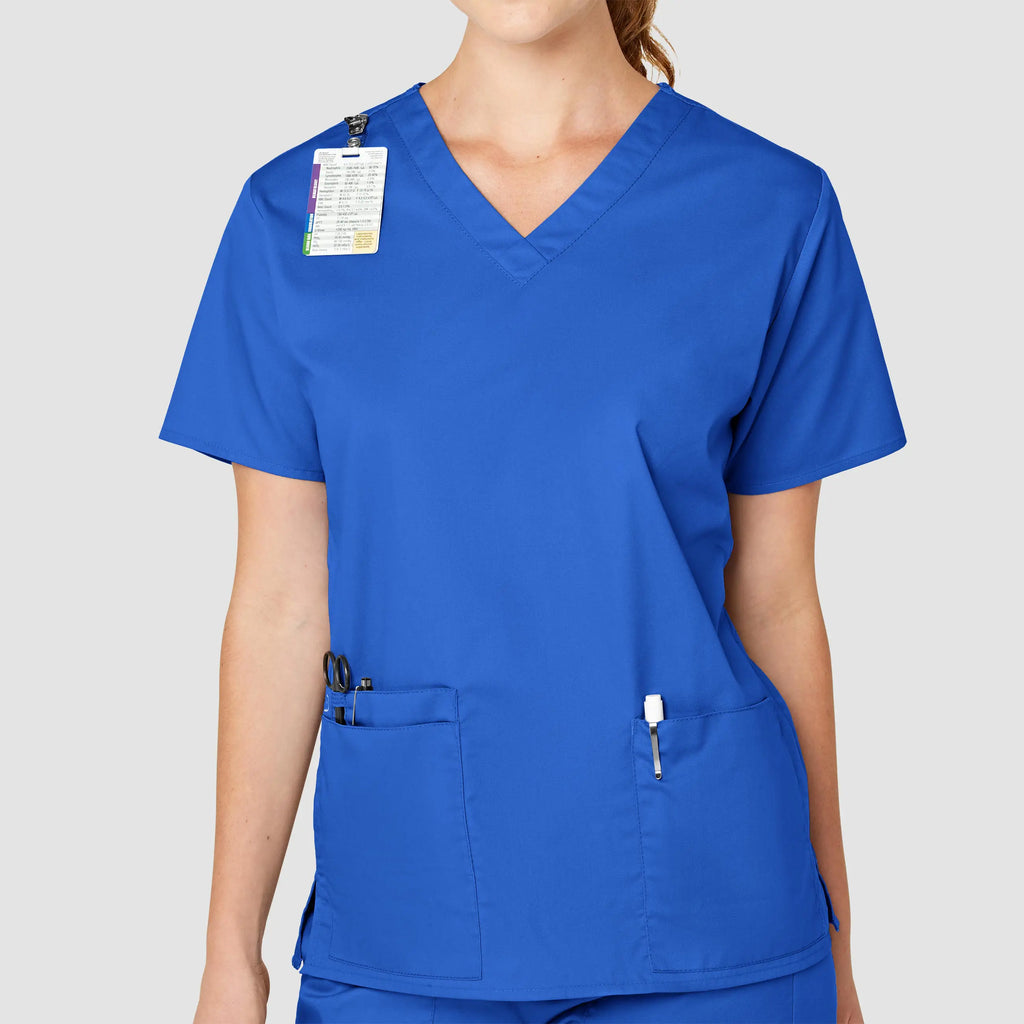 Wink Scrubs Women's WonderWORK V-Neck Scrub Top Royal Blue | scrub-supply.com