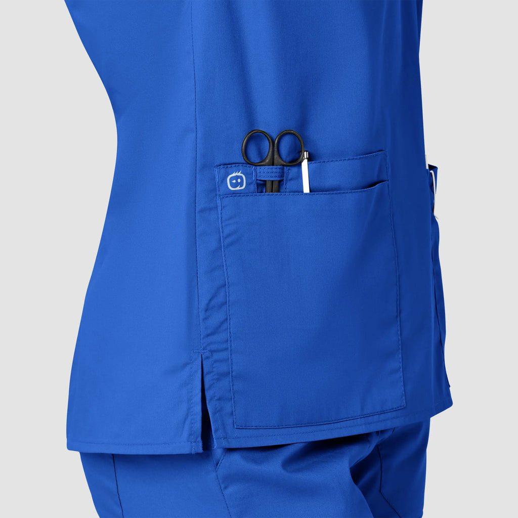 Wink Scrubs Women's WonderWORK V-Neck Scrub Top Royal Blue | scrub-supply.com