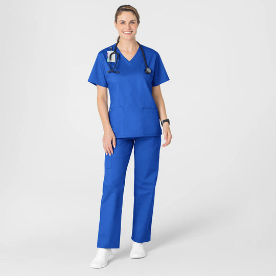 Wink Scrubs Women's WonderWORK V-Neck Scrub Top Royal Blue | scrub-supply.com