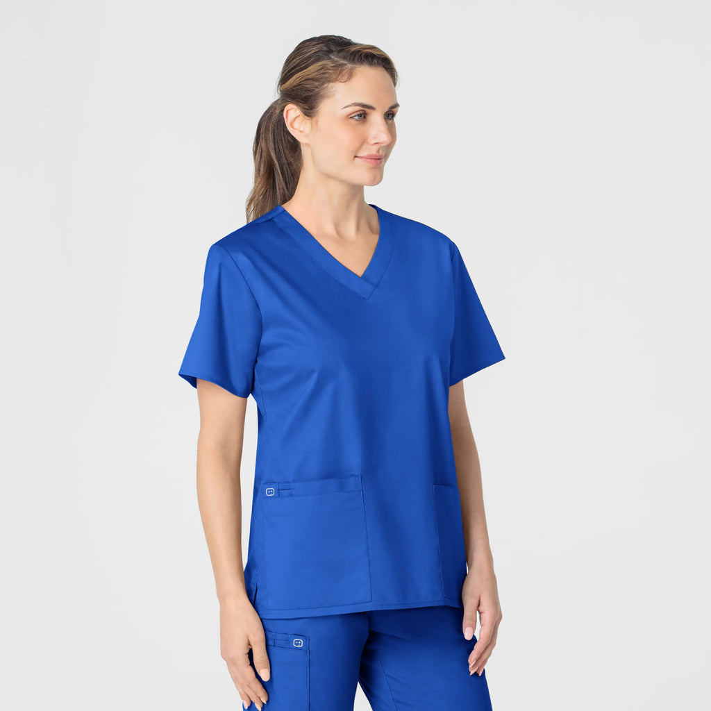 Wink Scrubs Women's WonderWORK V-Neck Scrub Top Royal Blue | scrub-supply.com