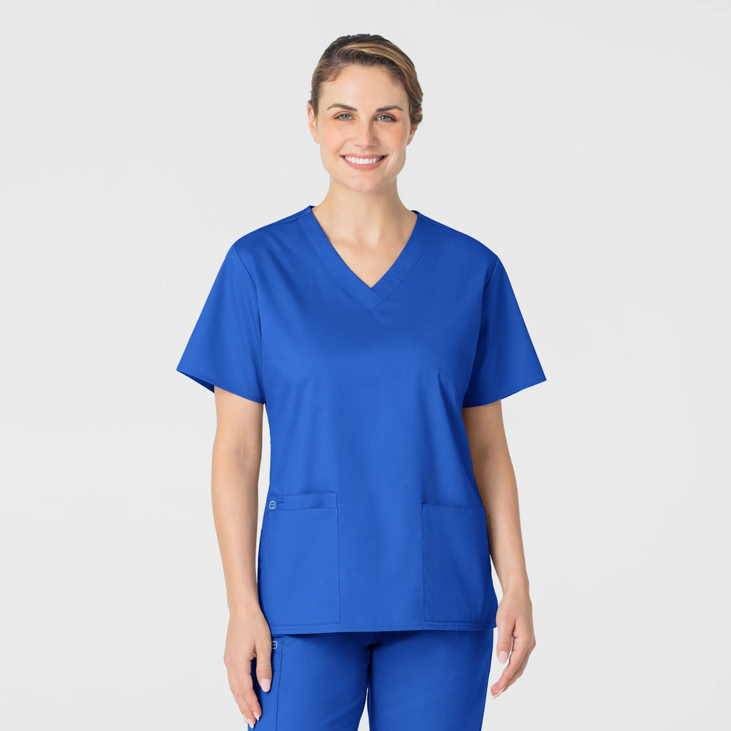 Wink Scrubs Women's WonderWORK V-Neck Scrub Top Royal Blue | scrub-supply.com