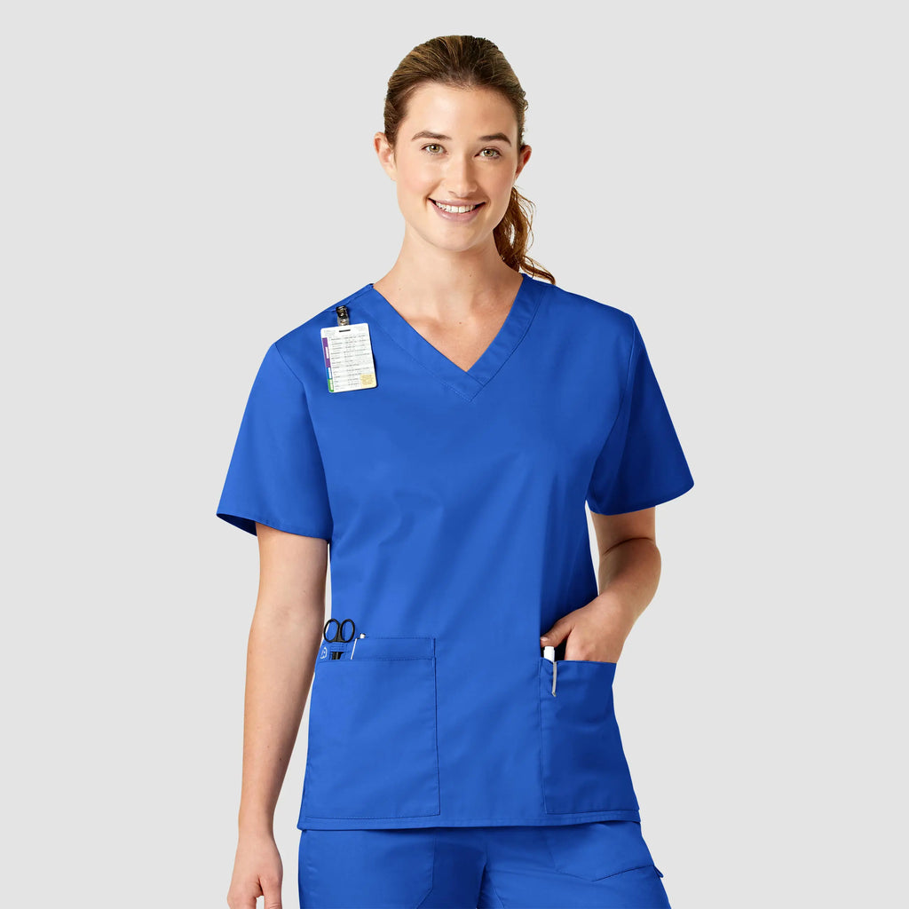 Wink Scrubs Women's WonderWORK V-Neck Scrub Top Royal Blue | scrub-supply.com