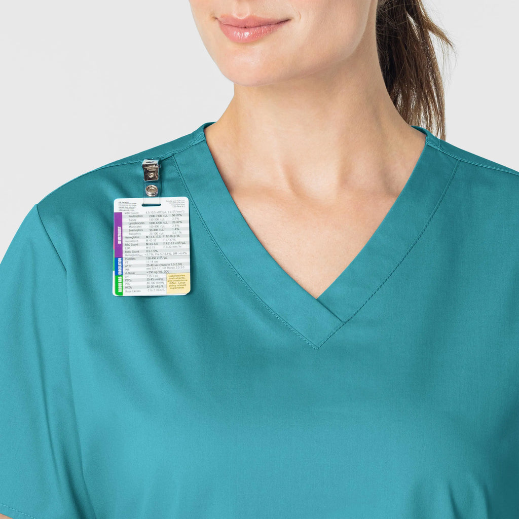 Wink Scrubs Women's WonderWORK V-Neck Scrub Top Teal | scrub-supply.com