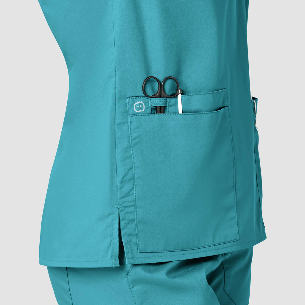 Wink Scrubs Women's WonderWORK V-Neck Scrub Top Teal | scrub-supply.com