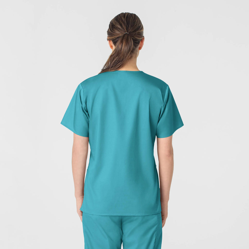 Wink Scrubs Women's WonderWORK V-Neck Scrub Top Teal | scrub-supply.com