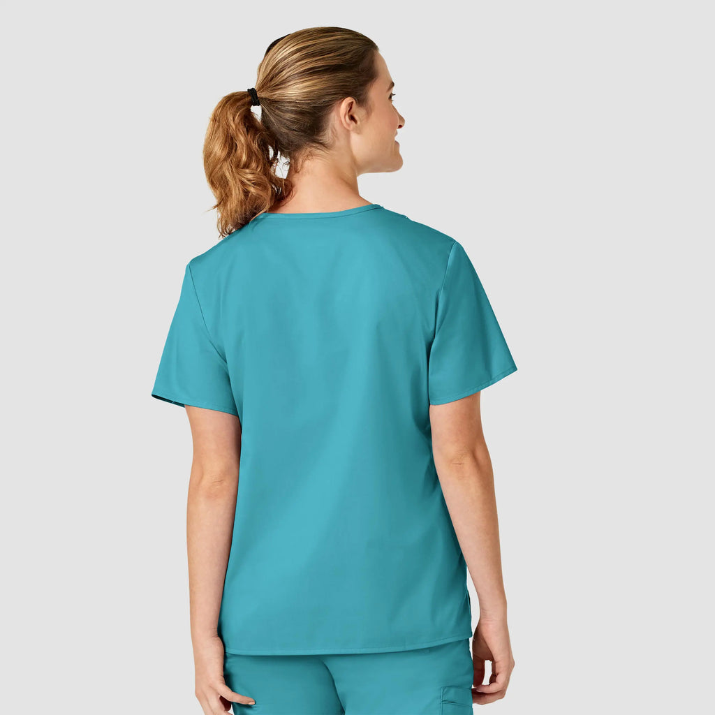 Wink Scrubs Women's WonderWORK V-Neck Scrub Top Teal | scrub-supply.com