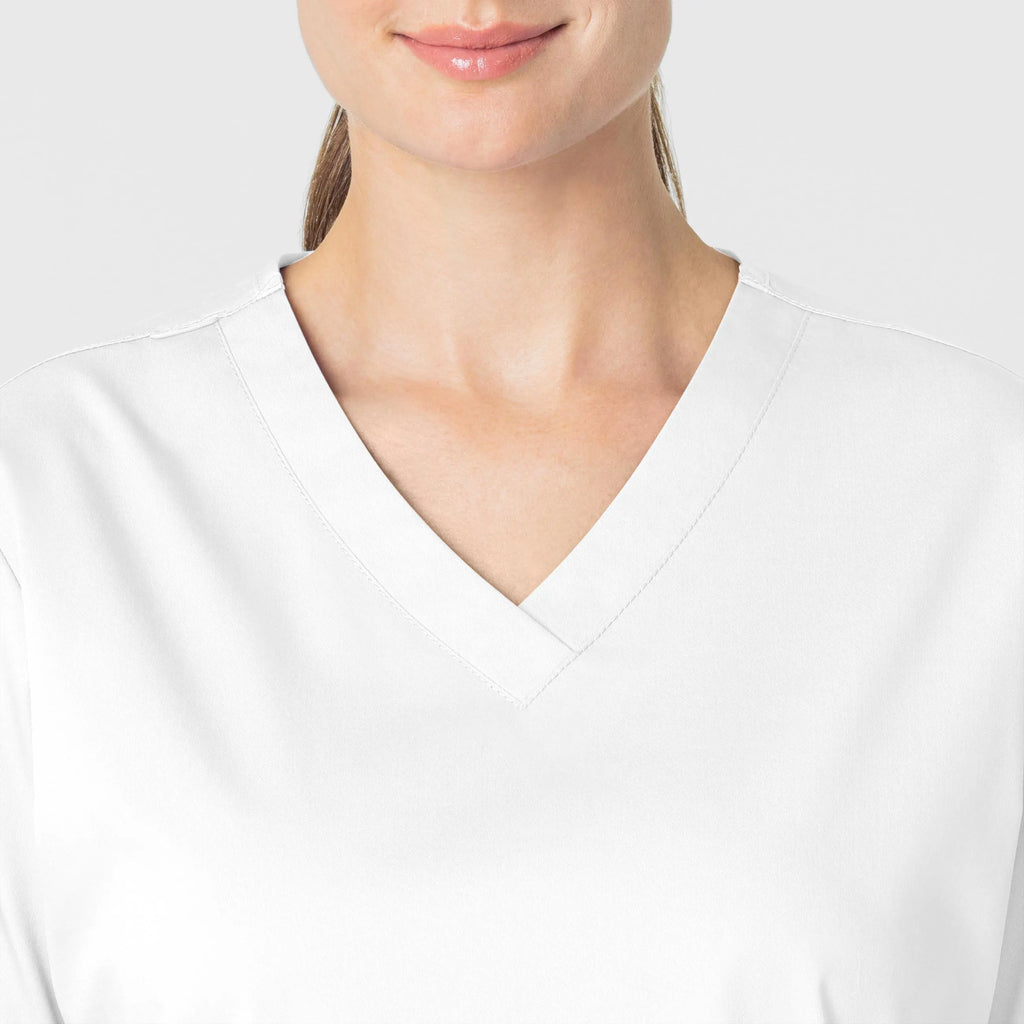 Wink Scrubs Women's WonderWORK V-Neck Scrub Top White | scrub-supply.com