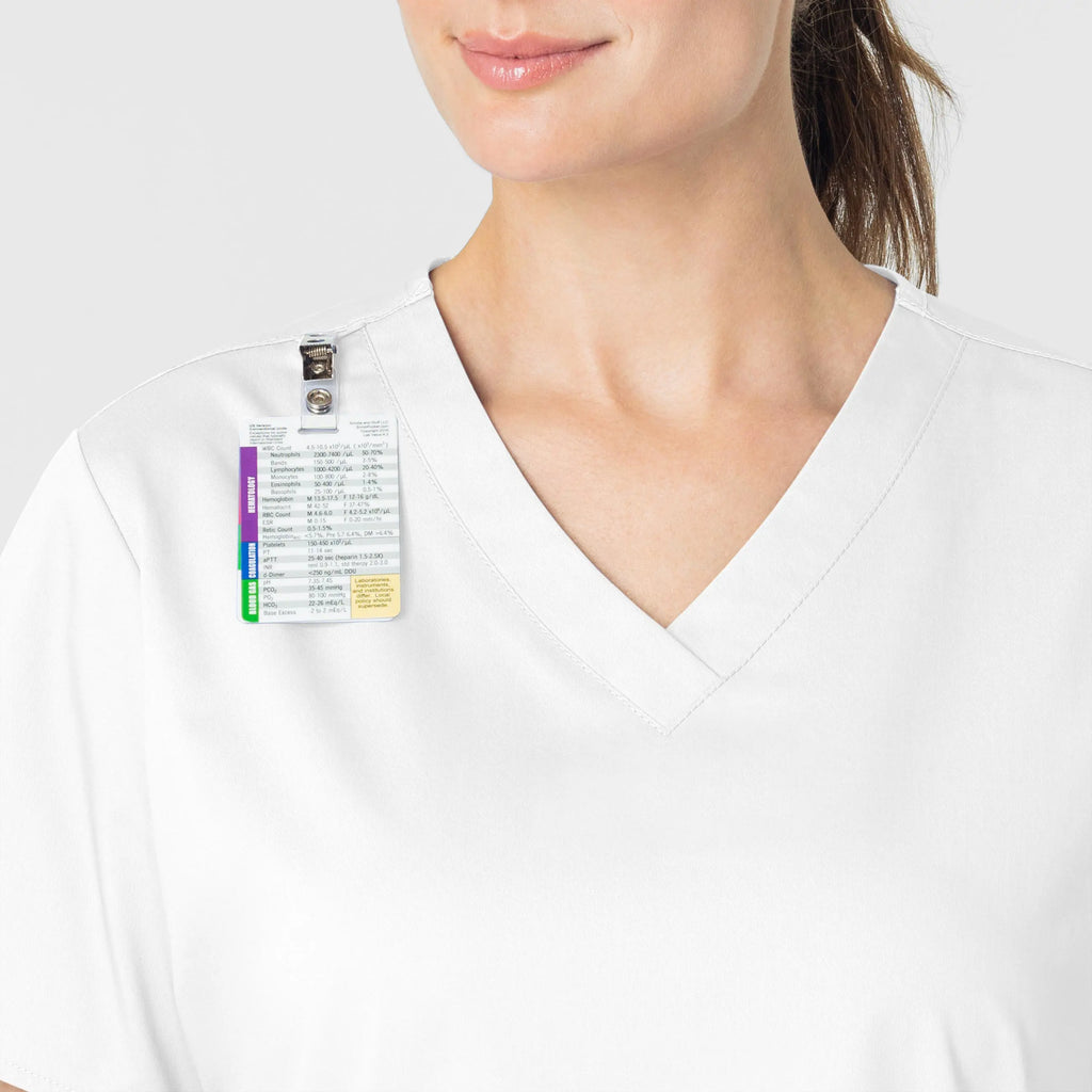 Wink Scrubs Women's WonderWORK V-Neck Scrub Top White | scrub-supply.com