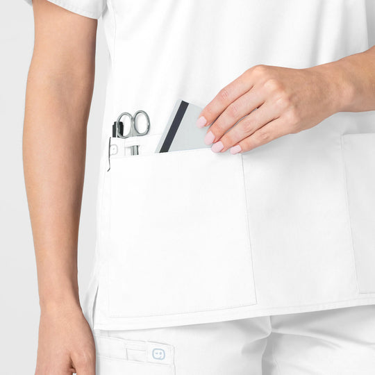 Wink Scrubs Women's WonderWORK V-Neck Scrub Top White | scrub-supply.com