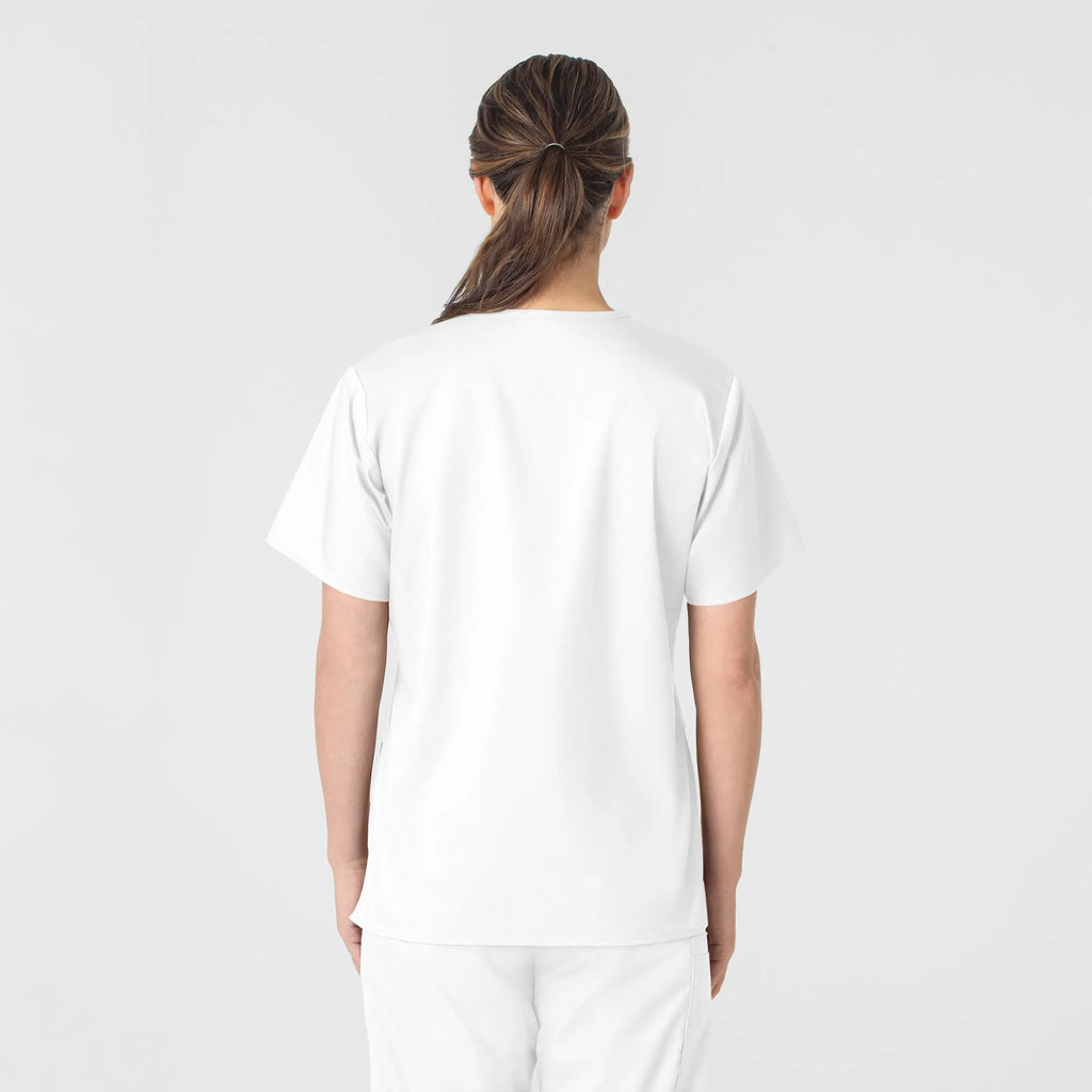 Wink Scrubs Women's WonderWORK V-Neck Scrub Top White | scrub-supply.com