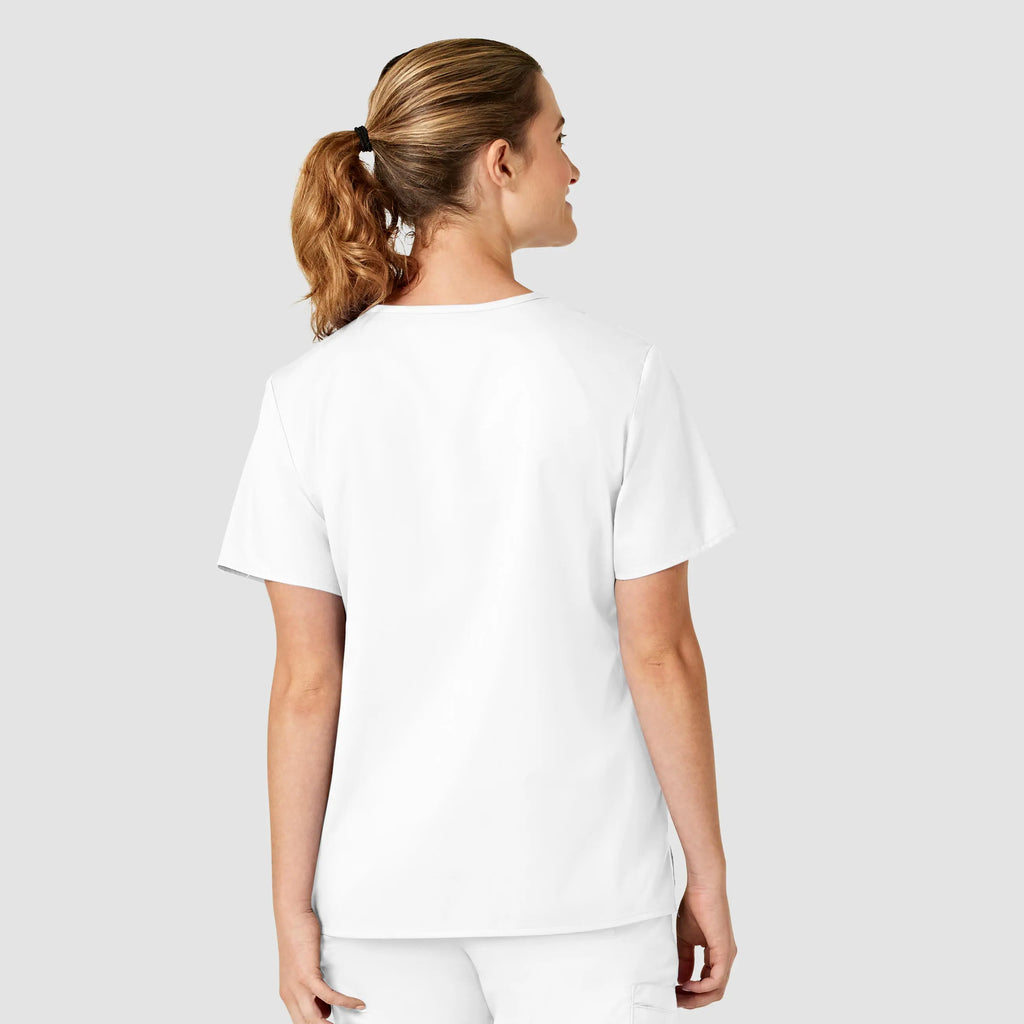 Wink Scrubs Women's WonderWORK V-Neck Scrub Top White | scrub-supply.com