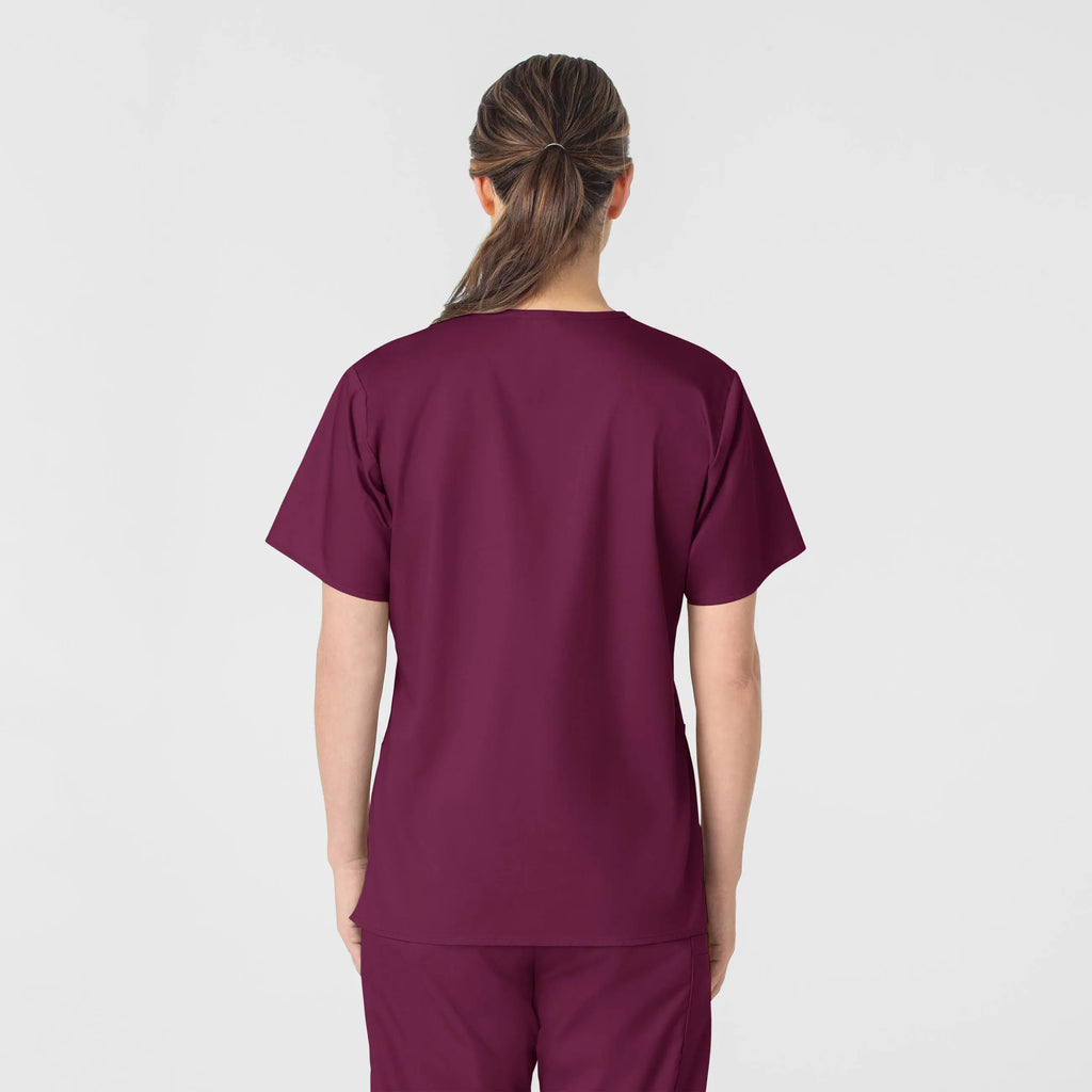 Wink Scrubs Women's WonderWORK V-Neck Scrub Top Wine | scrub-supply.com