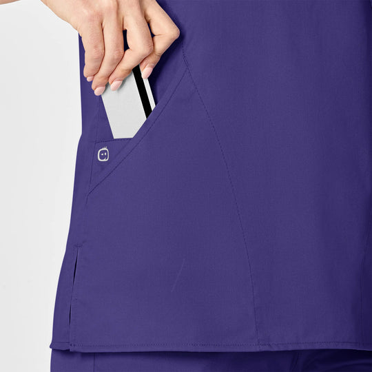 Wink Scrubs Women's WonderWORK Mock Wrap Scrub Top Grape | scrub-supply.com