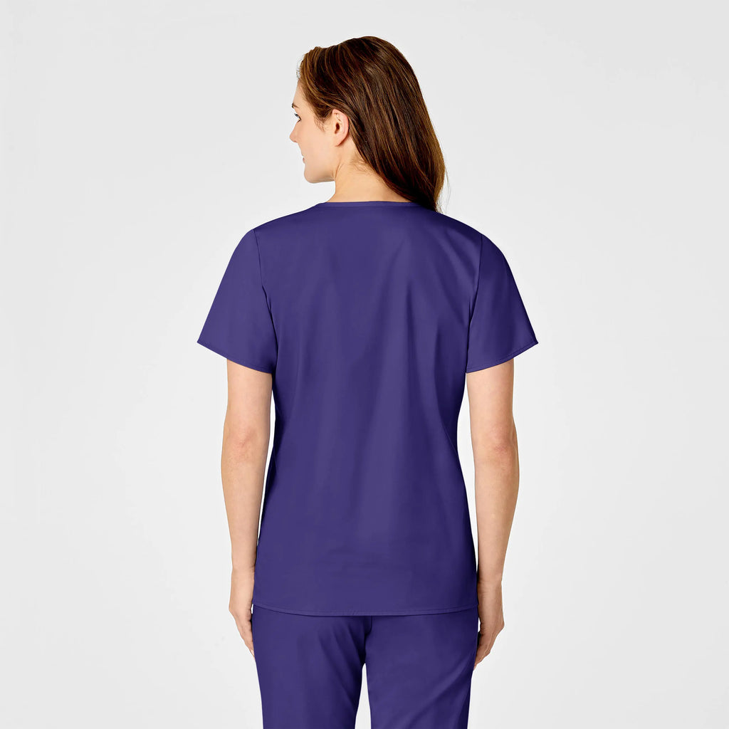 Wink Scrubs Women's WonderWORK Mock Wrap Scrub Top Grape | scrub-supply.com