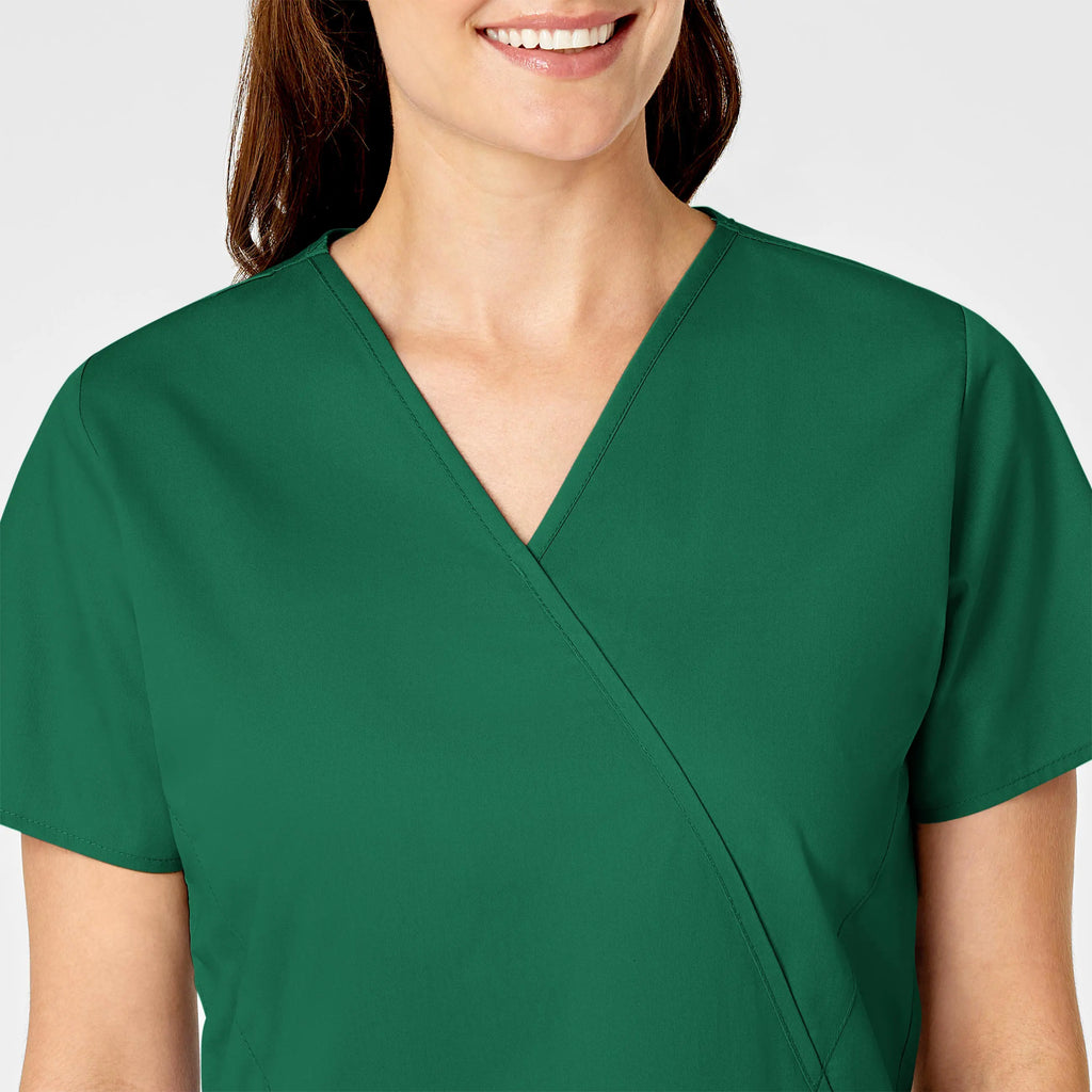 Wink Scrubs Women's WonderWORK Mock Wrap Scrub Top Hunter | scrub-supply.com