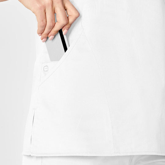 Wink Scrubs Women's WonderWORK Mock Wrap Scrub Top White | scrub-supply.com