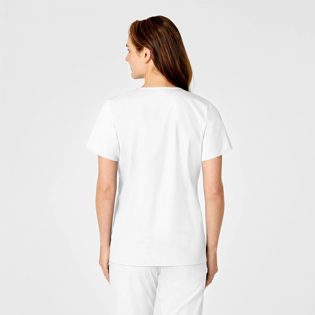 Wink Scrubs Women's WonderWORK Mock Wrap Scrub Top White | scrub-supply.com