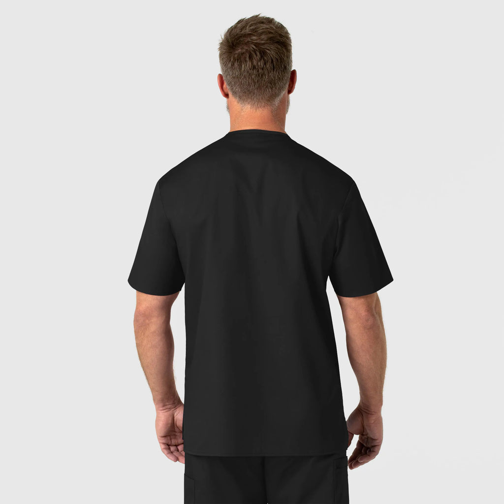 Wink Scrubs Men's WonderWORK V-Neck Scrub Top Black | scrub-supply.com