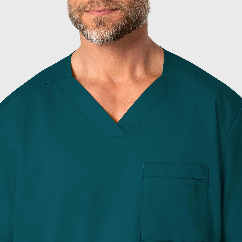 Wink Scrubs Men's WonderWORK V-Neck Scrub Top Caribbean Blue | scrub-supply.com